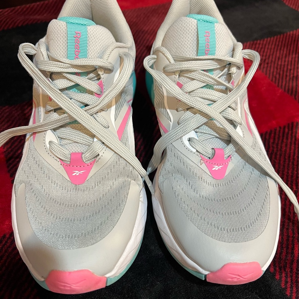Reebok Women's White and Pink Athletic Shoes